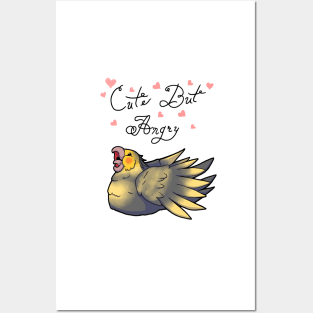 Cute But Angry (Grey and yellow tiel) Posters and Art